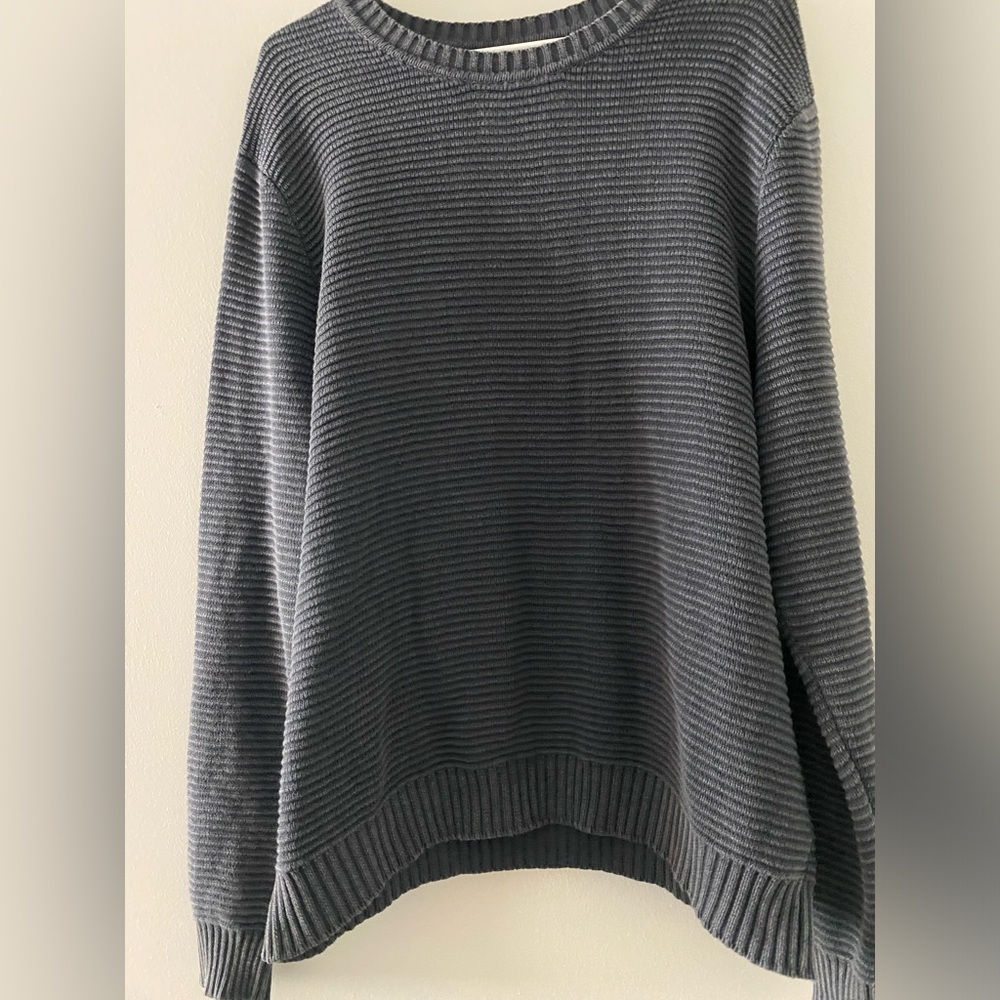 Marine Layer blue gray men’s crewneck sweater size L oversized